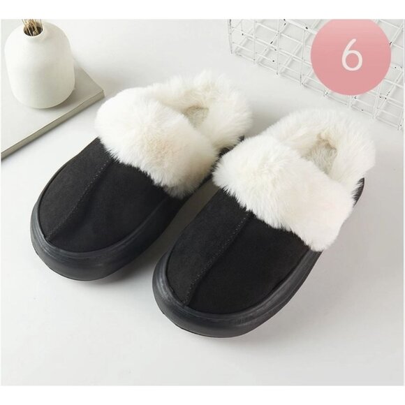 Shoes - New in Package Black Suede Home Indoor Floor Slippers Sizes Small - Large